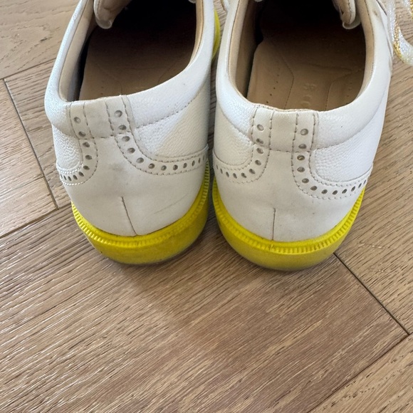 ECCO Women's White and Yellow Brogue Shoes - Picture 2 of 5